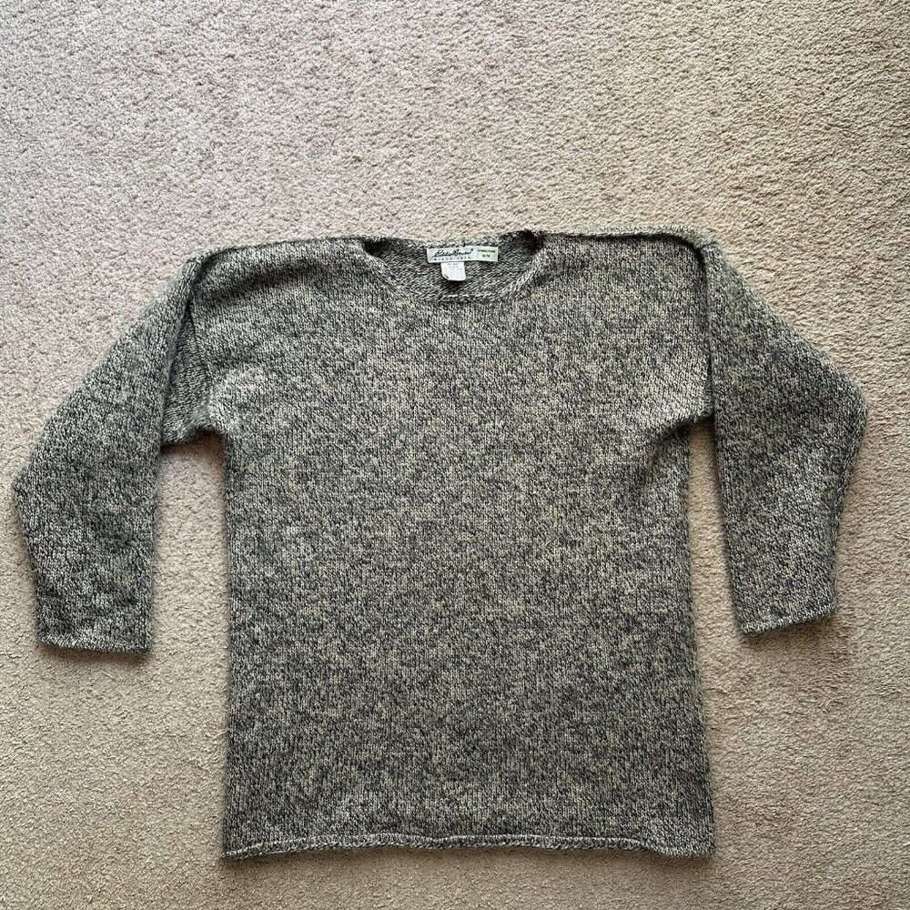 Eddie Bauer Sweater Womens Medium Wool Nylon Round Neck Long Sleeve